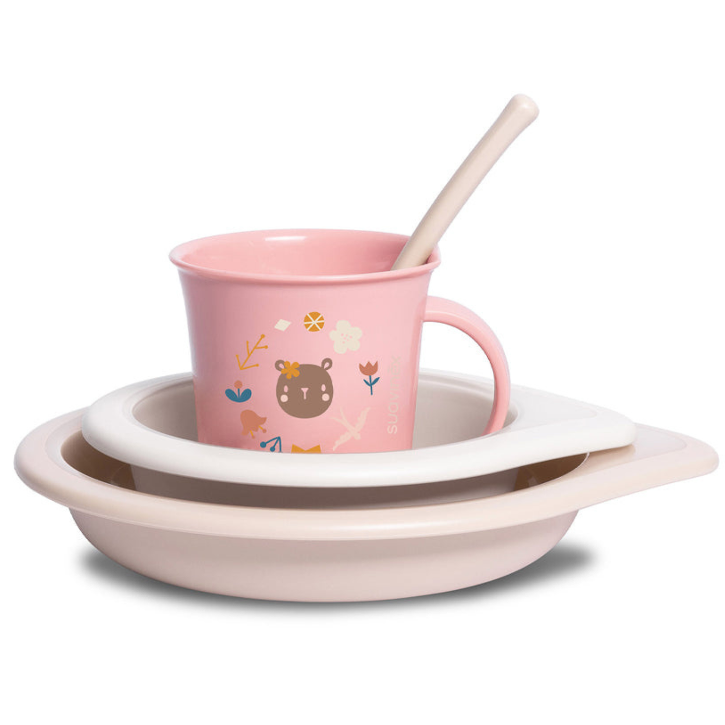 Suavinex Set de Vaisselle 4 pièces - Rose