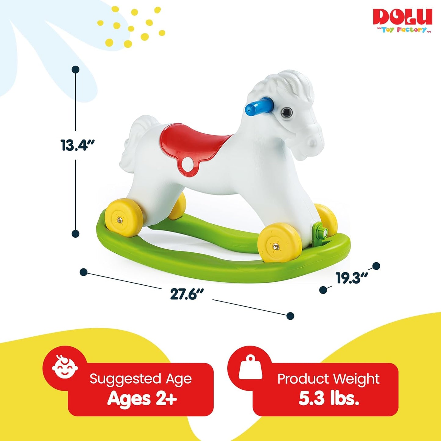 Cheval à Bascule 2en1 avec Roues – Dolu