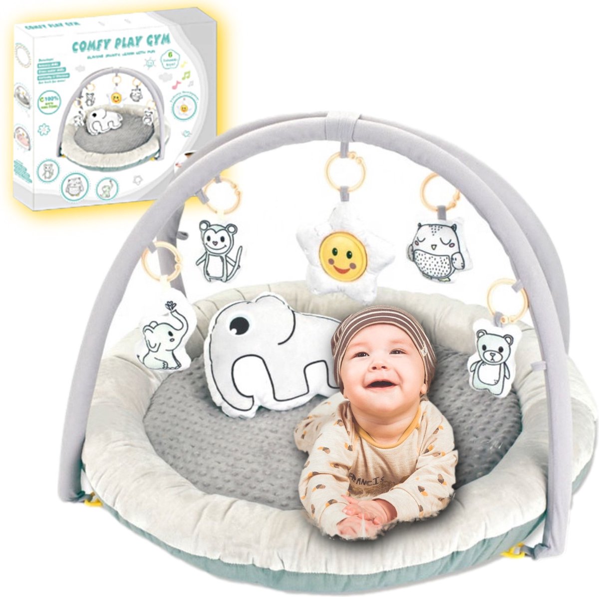 Tapis de Jeu avec Oreiller Elephant Comfy