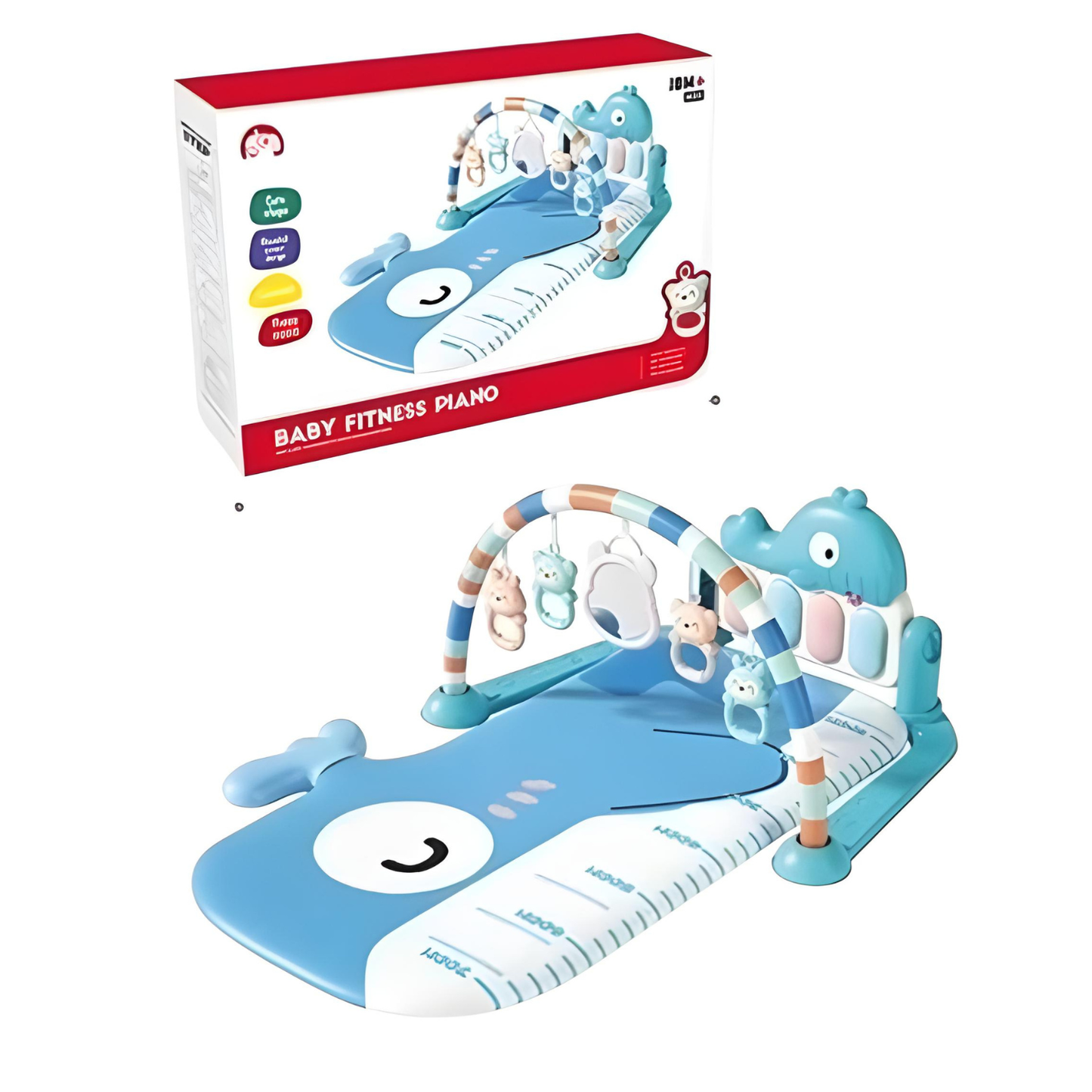 Tapis d’Éveil Bébé Gym Musical Baleine – Baby Fitness