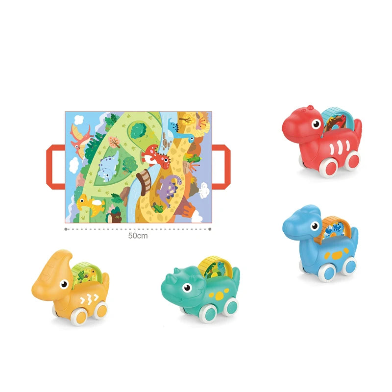 Ensemble 4 Véhicules Dinosaures + Tapis Circuit – HUANGER