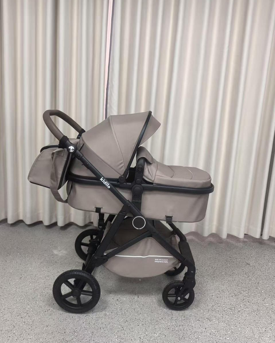 Poussette Combinée 2 en 1 avec Nacelle et Accessoires