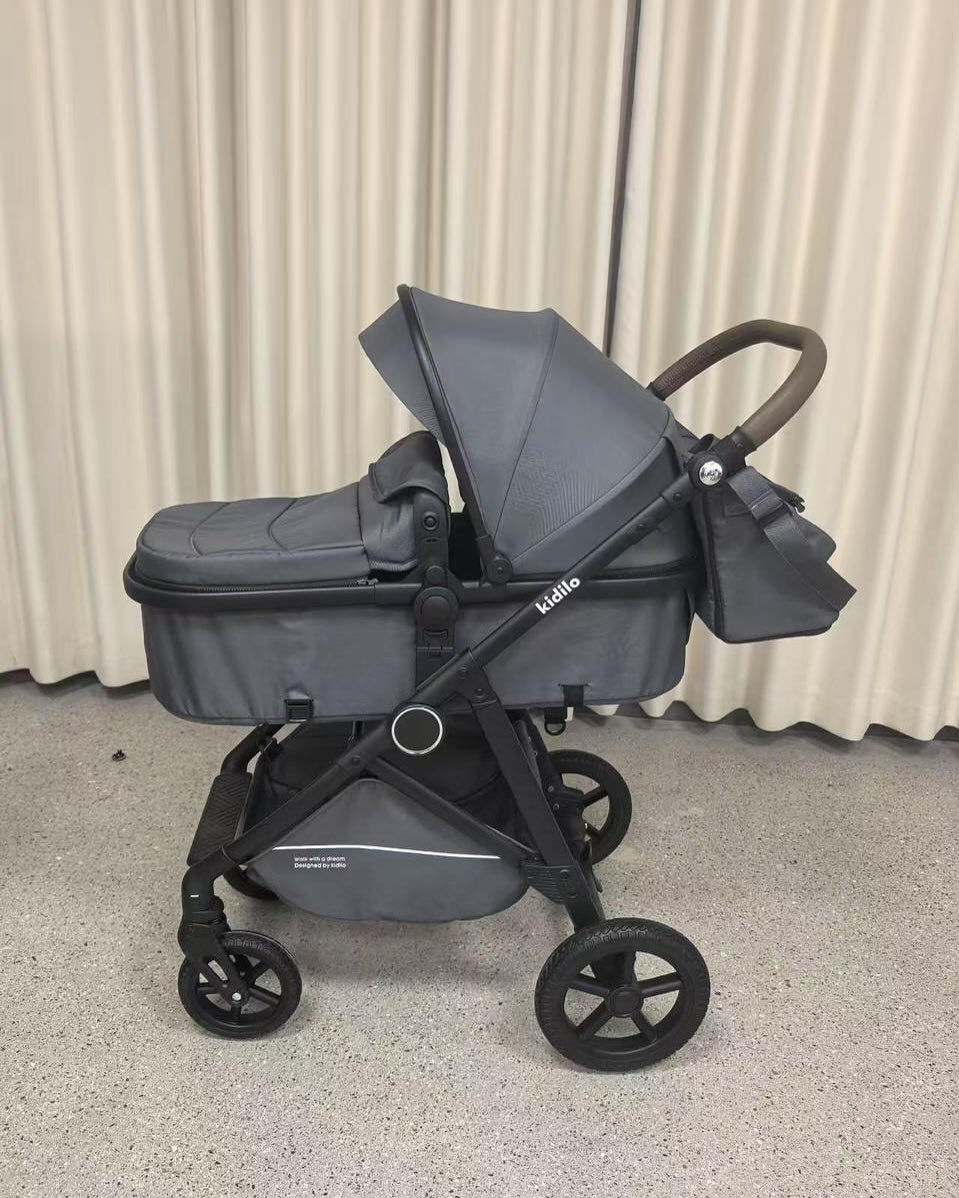 Poussette Combinée 2 en 1 avec Nacelle et Accessoires
