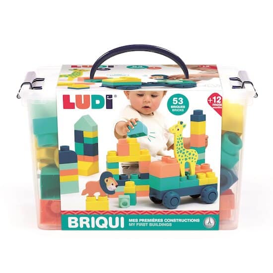 Ludi Valisette Briqui – Jouet de Construction Multicolore pour Bébé dès 12 Mois