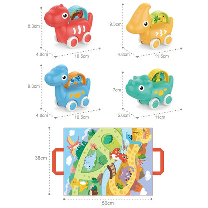 Ensemble 4 Véhicules Dinosaures + Tapis Circuit – HUANGER