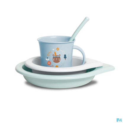 Suavinex Set de Vaisselle 4 pièces - Bleu