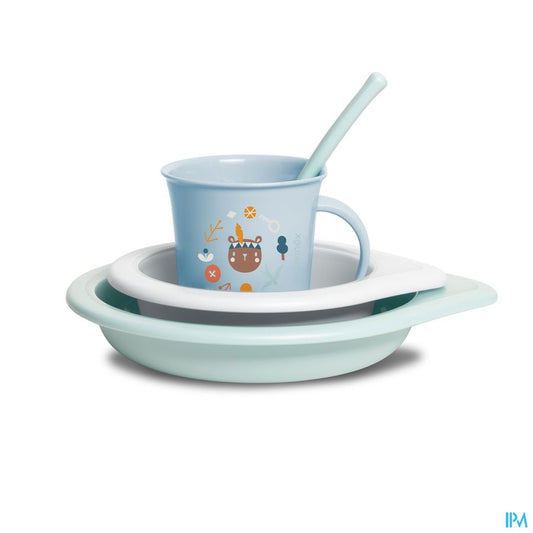 Suavinex Set de Vaisselle 4 pièces - Bleu