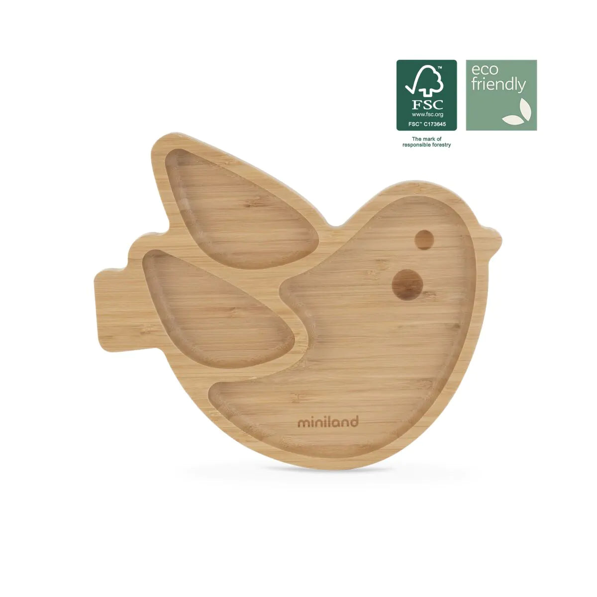 Assiette en bois Bambou Oiseau – Miniland