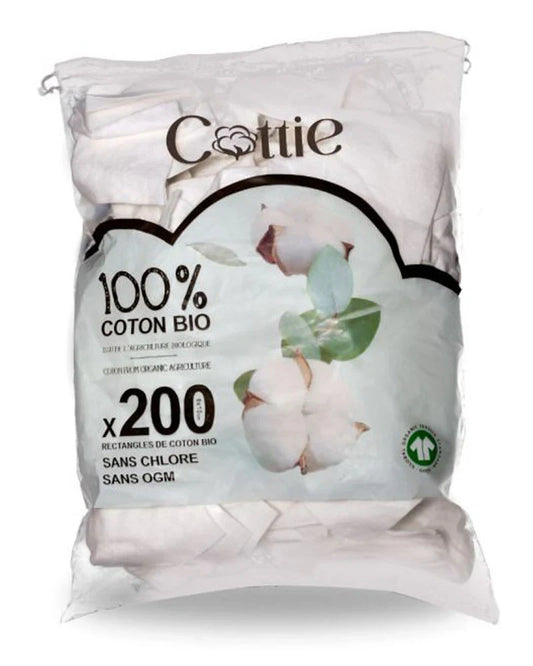 Coton Pads Bio – 200 pièces – Cottie