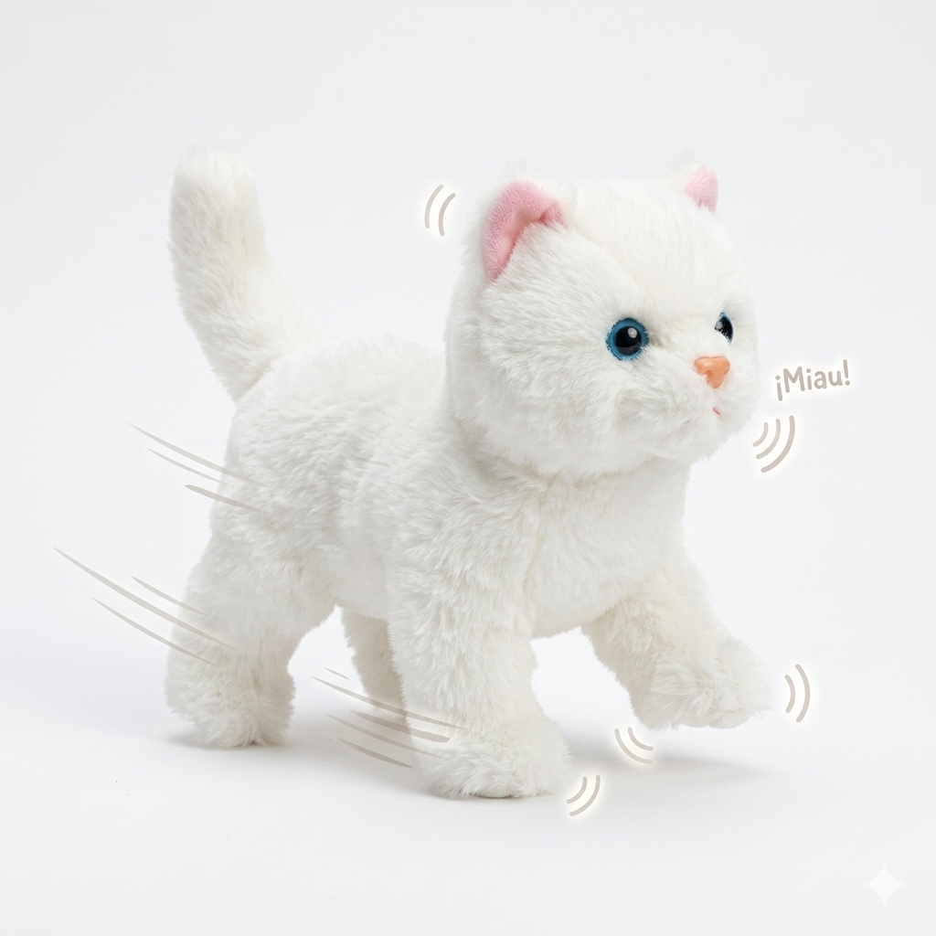 Chaton Interactif – Peluche Animée avec Sons et Mouvement