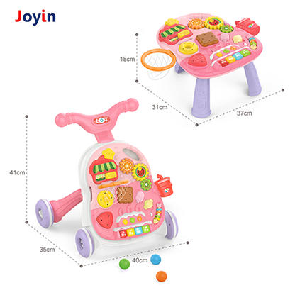 Trotteur Bébé 2 en 1 avec Table d’Activités