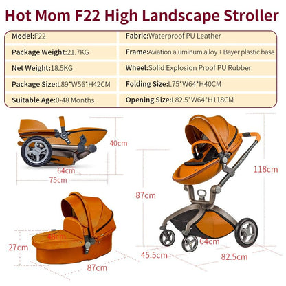 Poussette Rotative 360° – Hot Mom