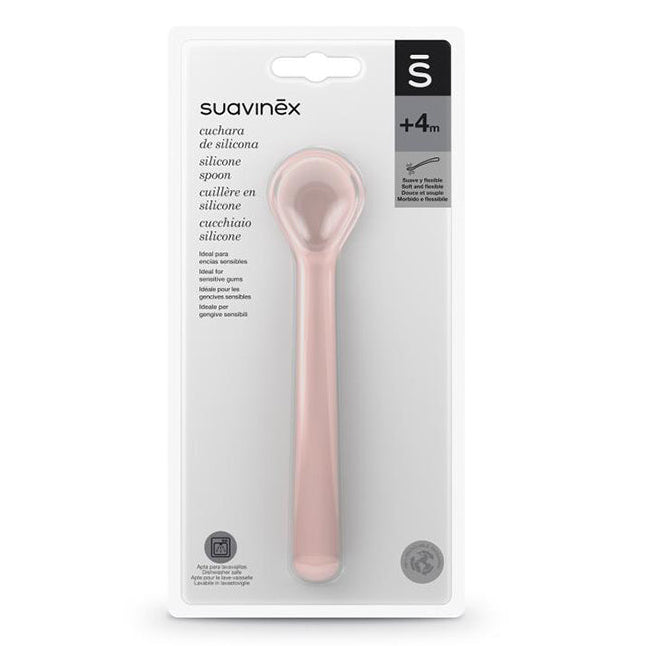Suavinex Cuillère Ergonomique Silicone 4m+ Rose