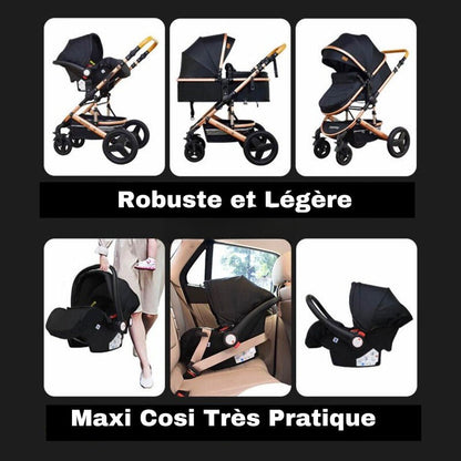 Pack poussette de Luxe 3 en 1 Noir – Belecoo