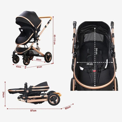 Pack poussette de Luxe 3 en 1 Noir – Belecoo