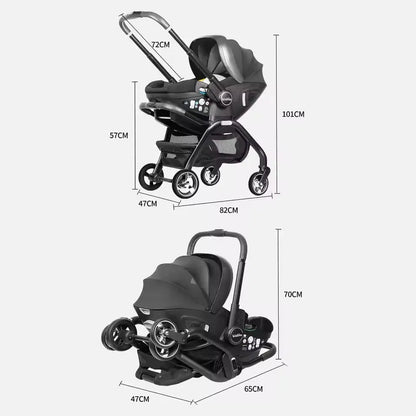 Poussette Siège Auto Multifonctionnelle 3 en 1 – Kidilo