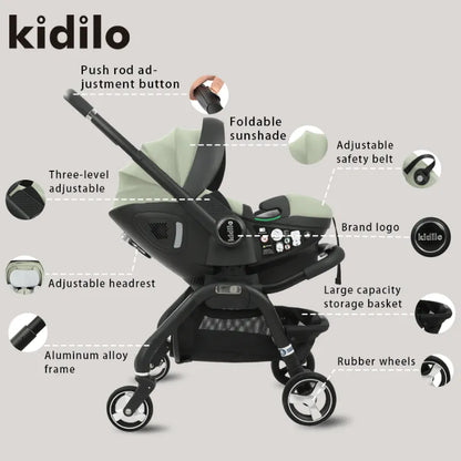 Poussette Siège Auto Multifonctionnelle 3 en 1 – Kidilo