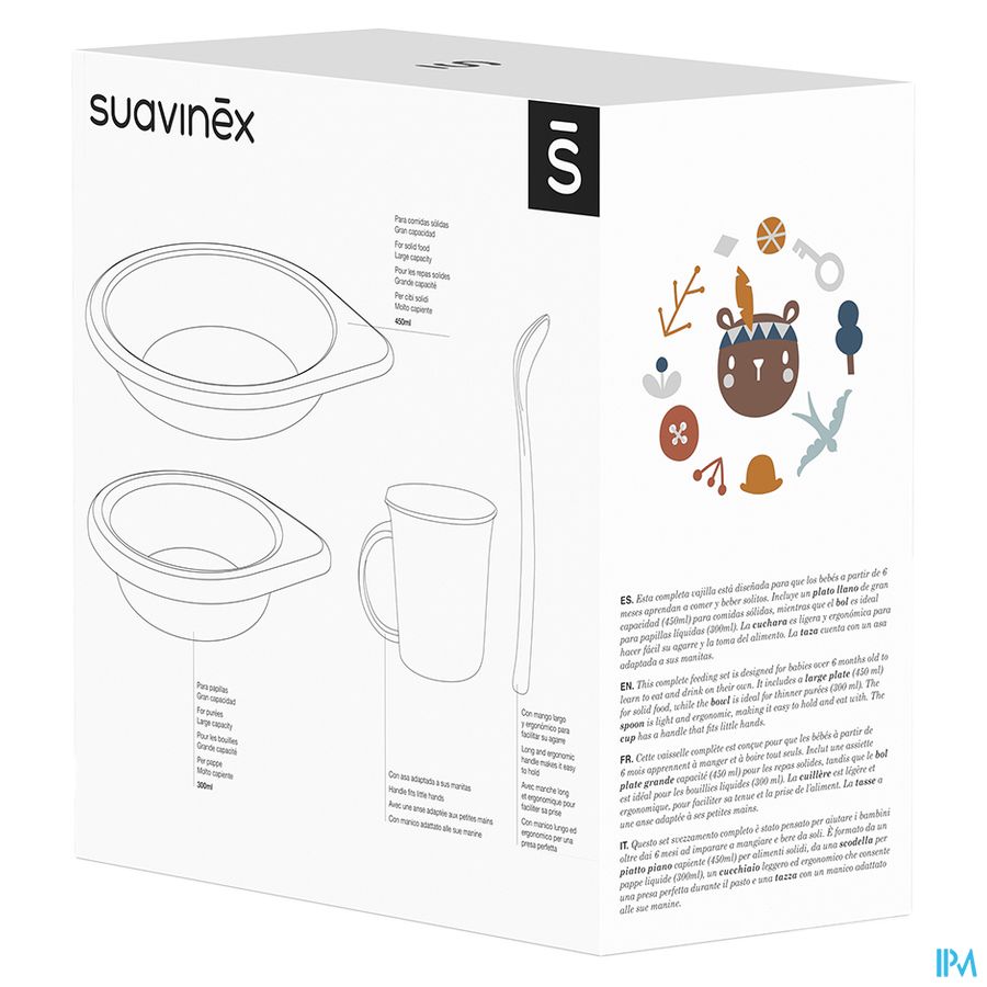 Suavinex Set de Vaisselle 4 pièces - Bleu