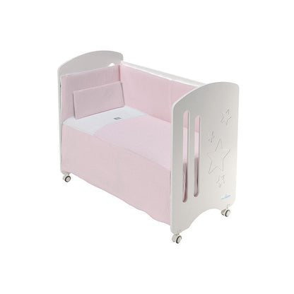 Interbaby – Lit bébé en bois avec option cododo – Blanc – 60 x 120 cm