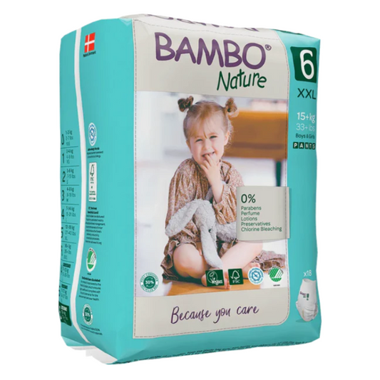 Couches Bambo Nature Taille 6 ( 16 kg et plus / 35 lb et plus) 40 pièces