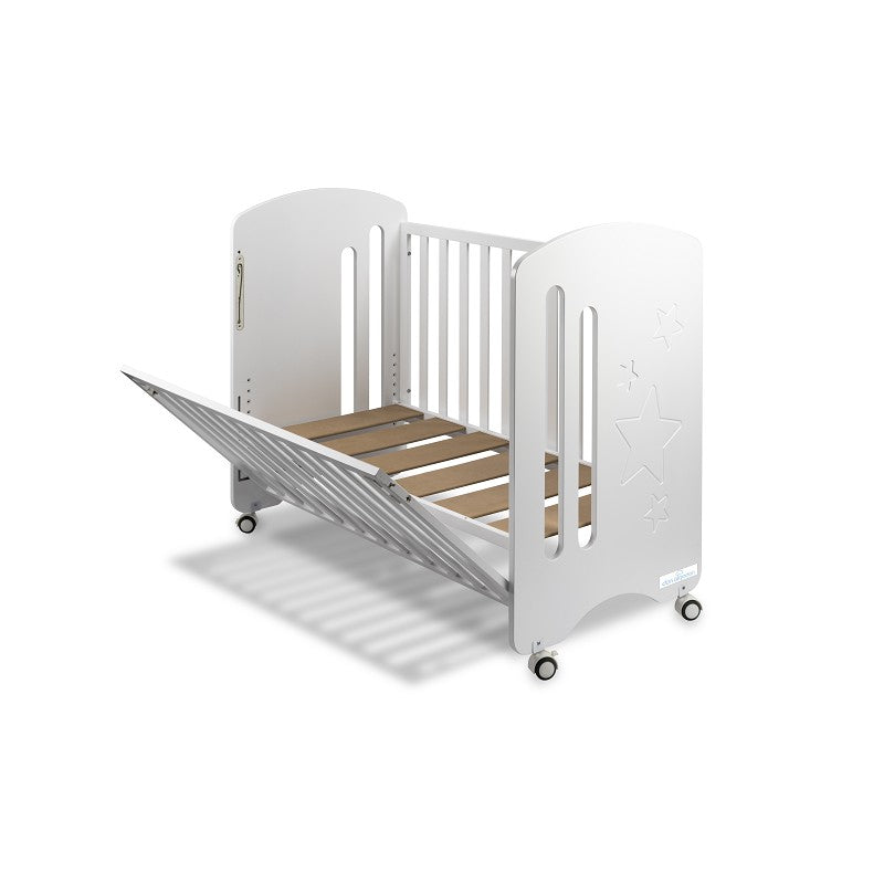 Interbaby – Lit bébé en bois avec option cododo – Blanc – 60 x 120 cm
