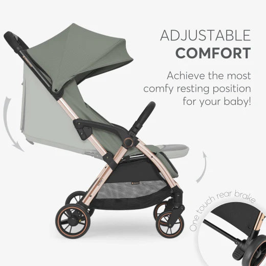 Poussette EDEN – Pliage Automatique Compact – Green & Gold