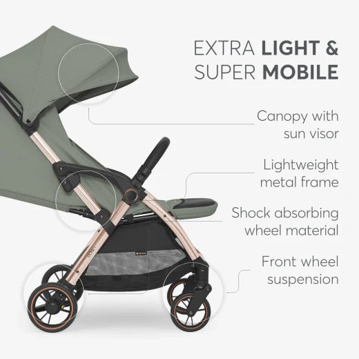 Poussette EDEN – Pliage Automatique Compact – Green & Gold