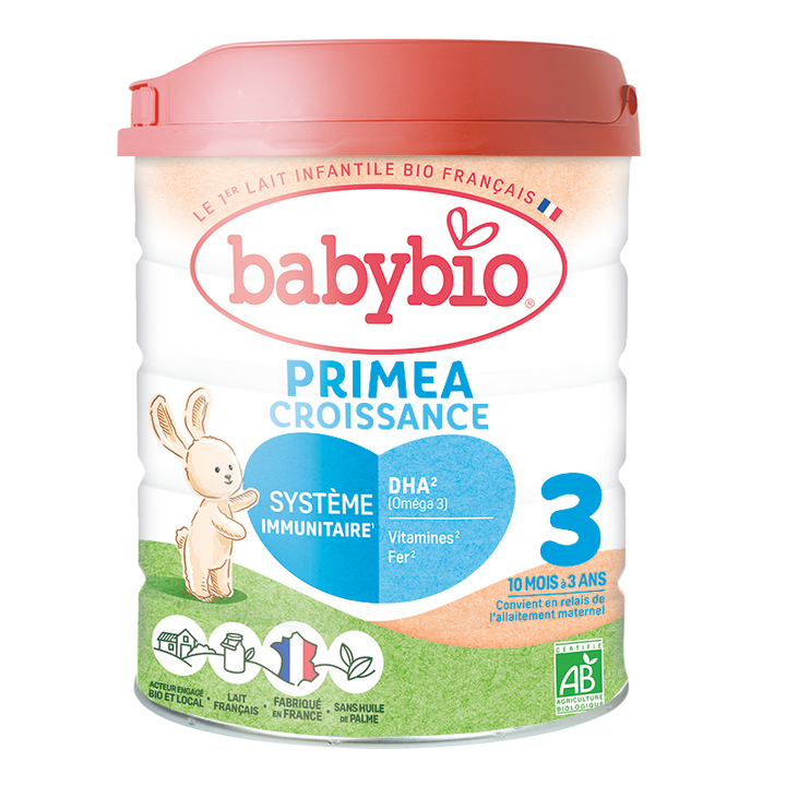 BABYBIO Primea 3 – Lait de Croissance Bio 800g (3ème Âge, 10 Mois et +)