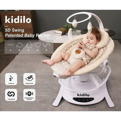 Balancelle Électrique Pivotante 360° avec Transat 2en1  – Kidilo