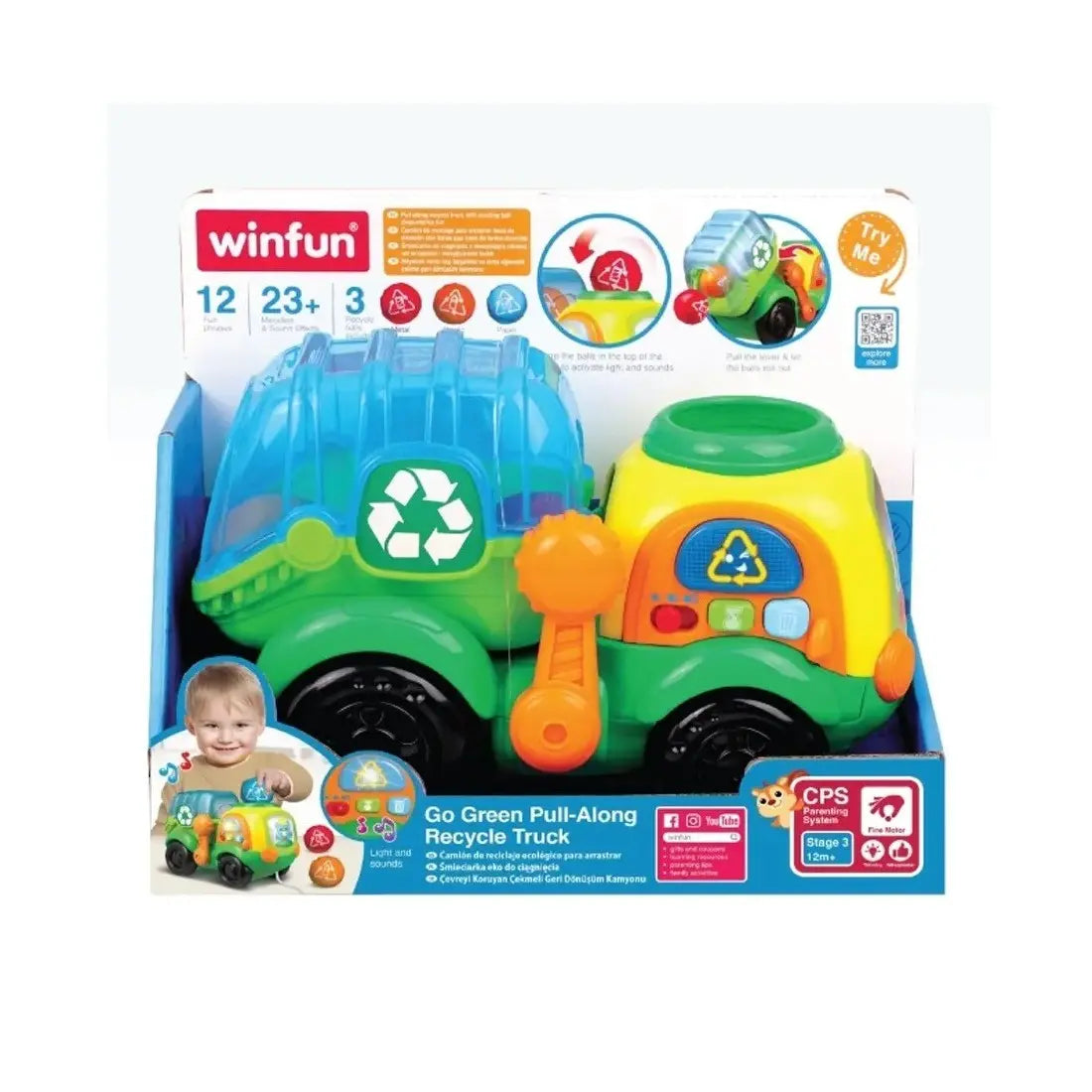 Winfun Camion Recycling Truck 12m+ – Go Green
